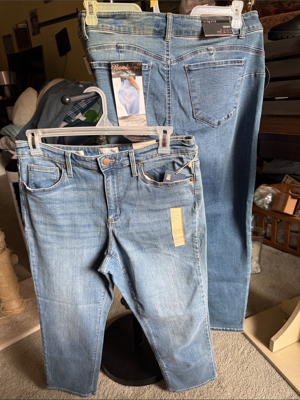 2 pair of brand new jeans slim straight size 14